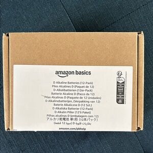 Amazon Basics D Alkaline Batteries 12-Pack, NEW Sealed